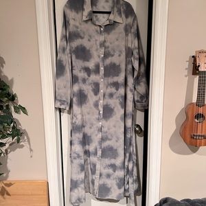 Long sleeve tie dye dress